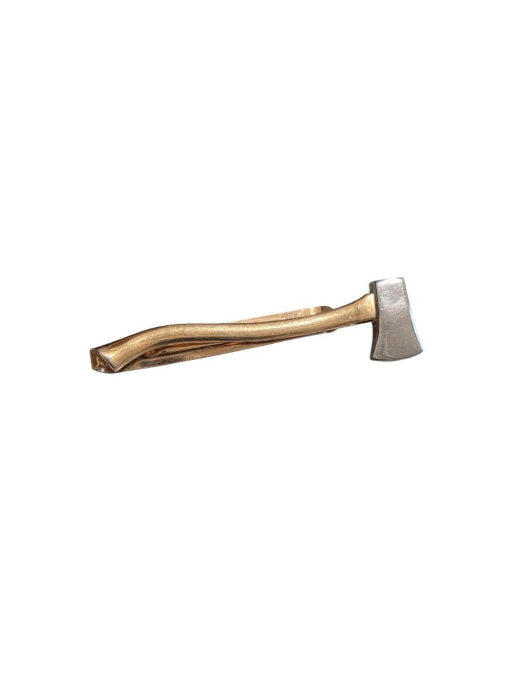 Vintage 1960 Swank Two-Tone Axe Tie Bar 3"